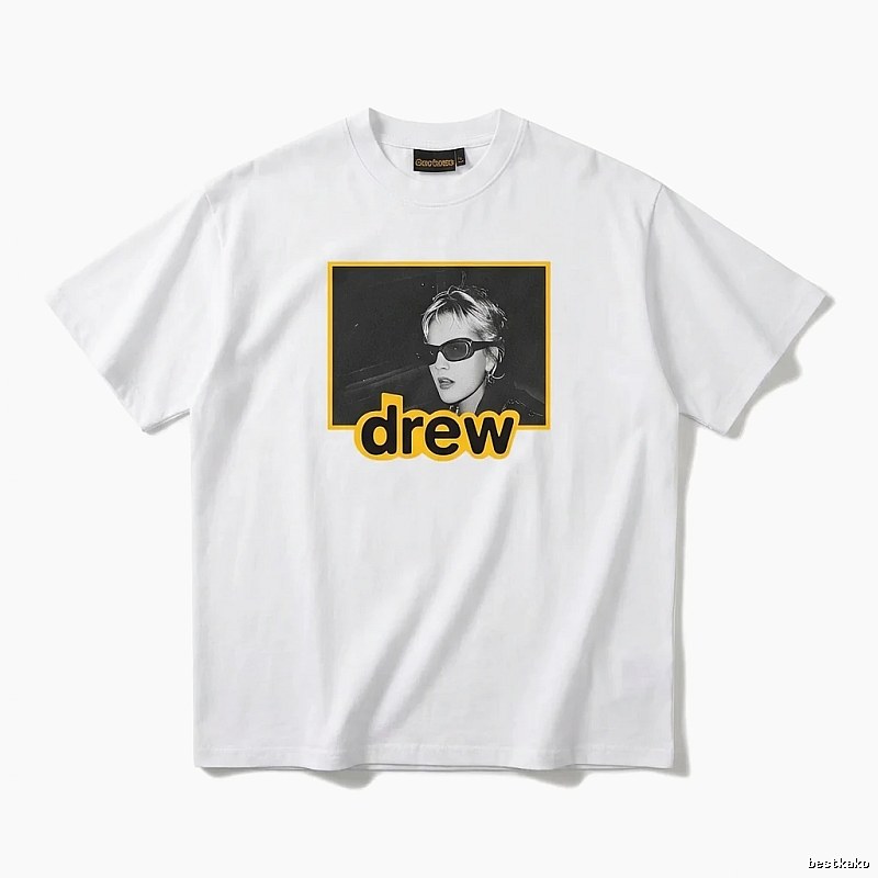 DREW Portrait Print White T-shirt