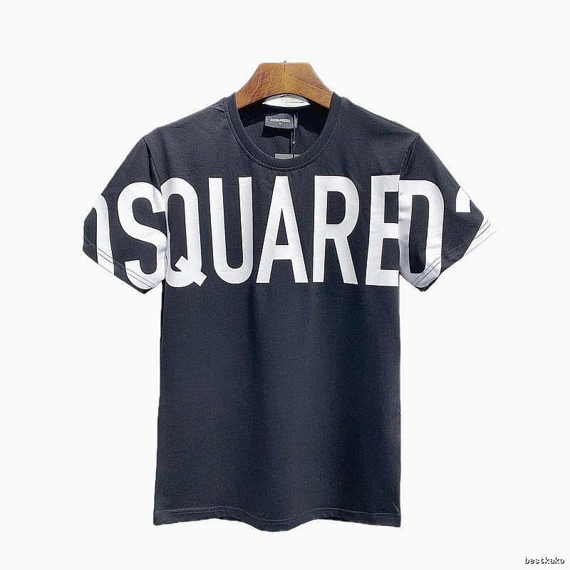 DSQ Trendy Cool Large Letter Printed Black Short-Sleeve T-Shirt