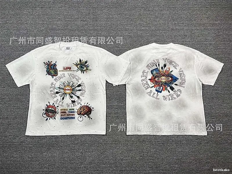 DUAA Organ Print Street Style White T-shirt