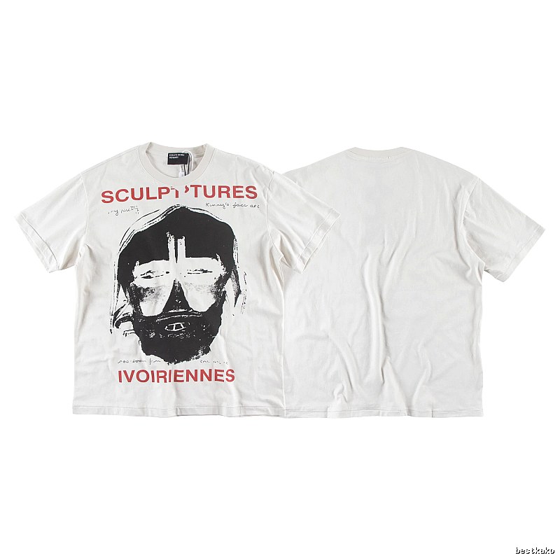 ERD Sculpture Figure Vintage Style Off-white Short Sleeve T-shirt