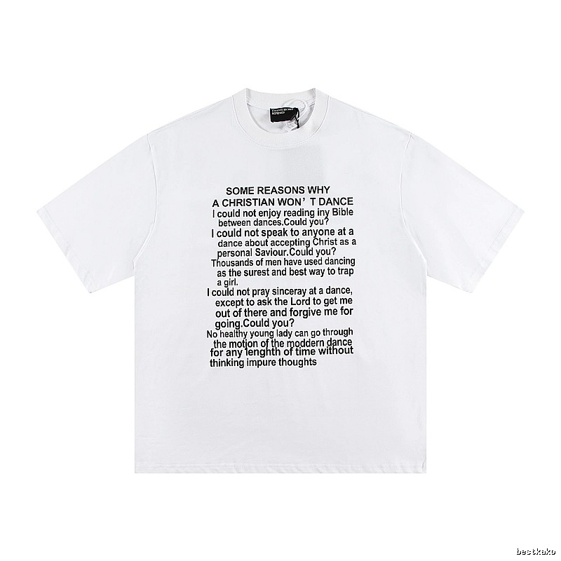 ERD Slogan Print Street Style White T-Shirt