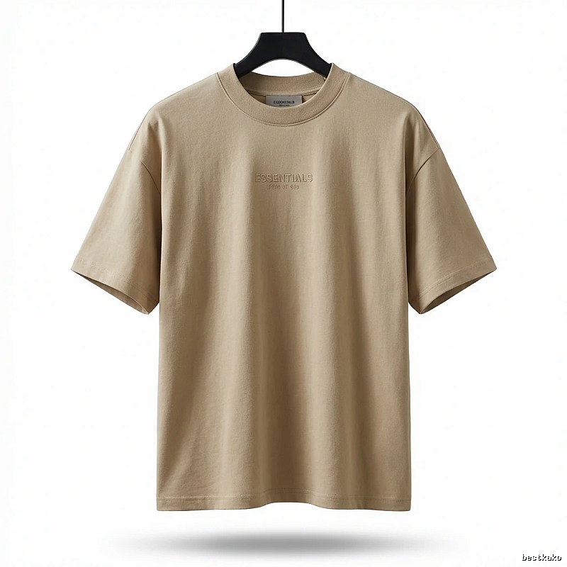 ESSENTIALS Basic Khaki Short Sleeve