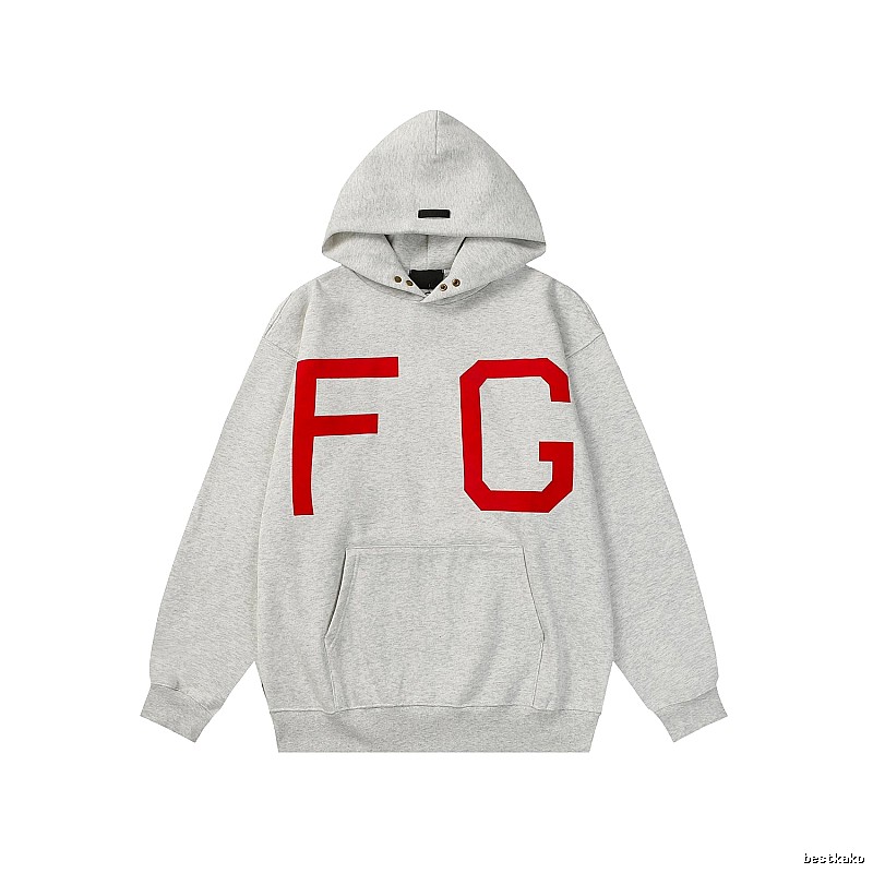 ESSENTIALS FG Alphabet Wind Grey Hoodie
