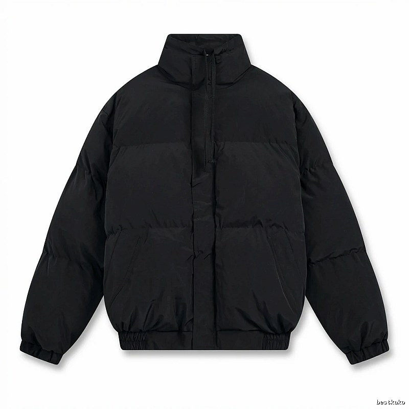 ESSENTIALS minimalist style black cotton-padded jacket