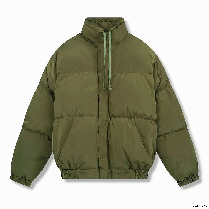 ESSENTIALS Minimalist Style Olive Green Cotton Jacket