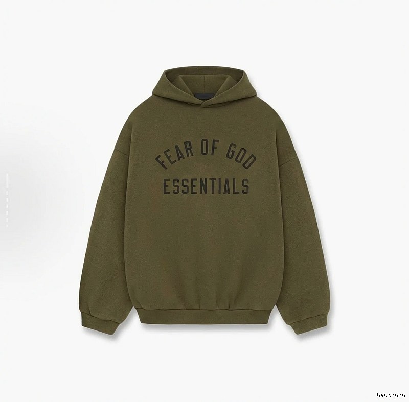 ESSENTIALS minimalist style olive green sweatshirt