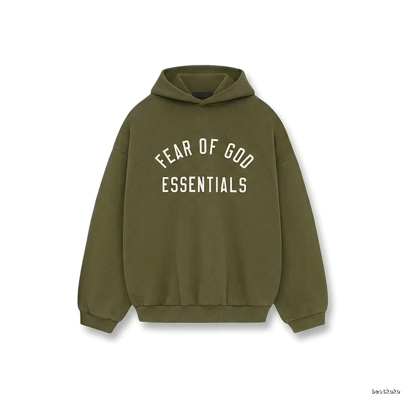 ESSENTIALS minimalist style olive green sweatshirt