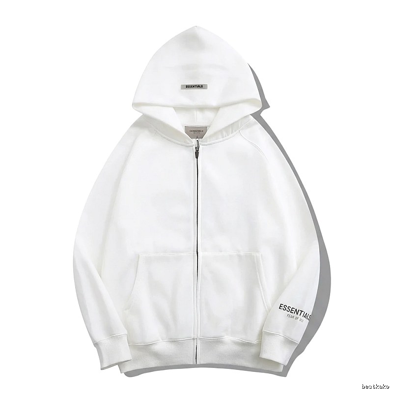 ESSENTIALS minimalist style white hoodie