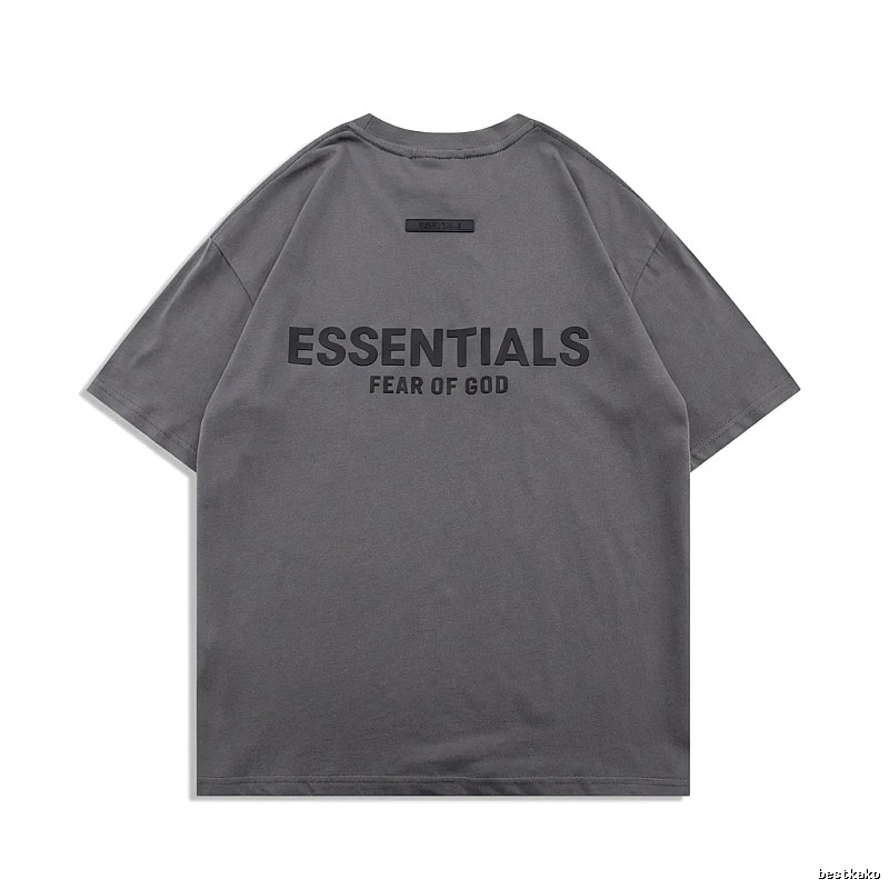 ESSENTIALS Simple Grey Short-sleeve Shirt
