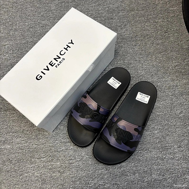 Givenchy Camouflage Street Style Black and Purple Casual Slides