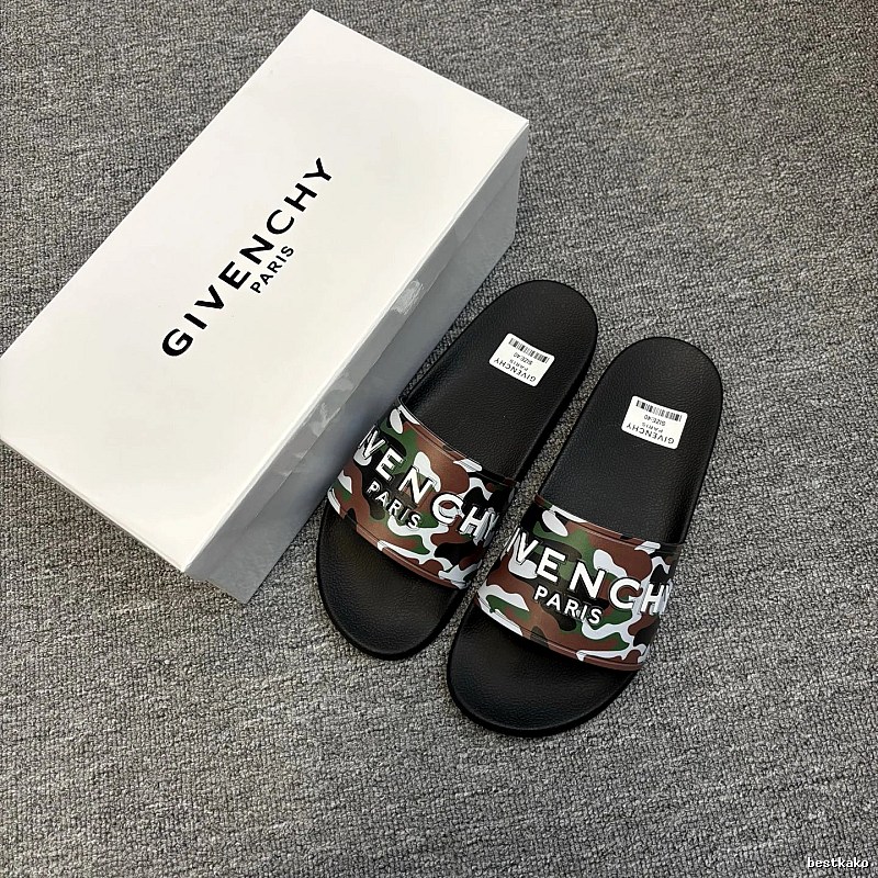 Givenchy Letter Print Trendy Cool Camouflage Slides
