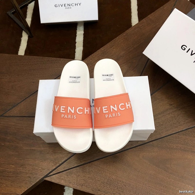 Givenchy Trendy Letter White & Orange Slides