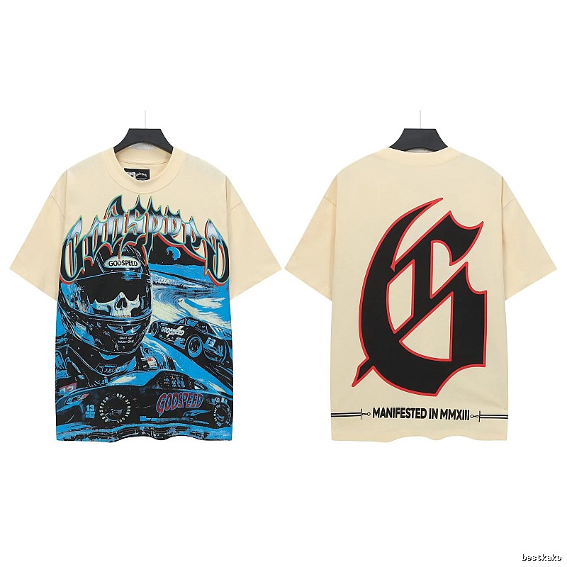 Godspeed Racing Street Style Beige Short Sleeve T-Shirt