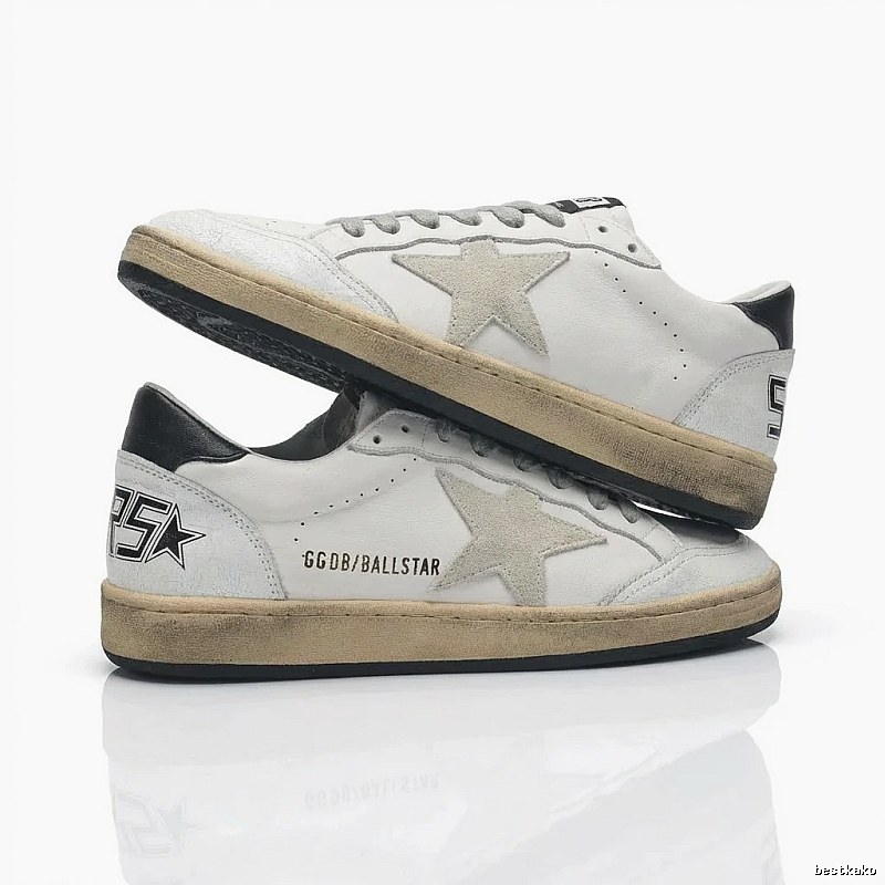 Golden Goose Ballstar retro-style white shoes