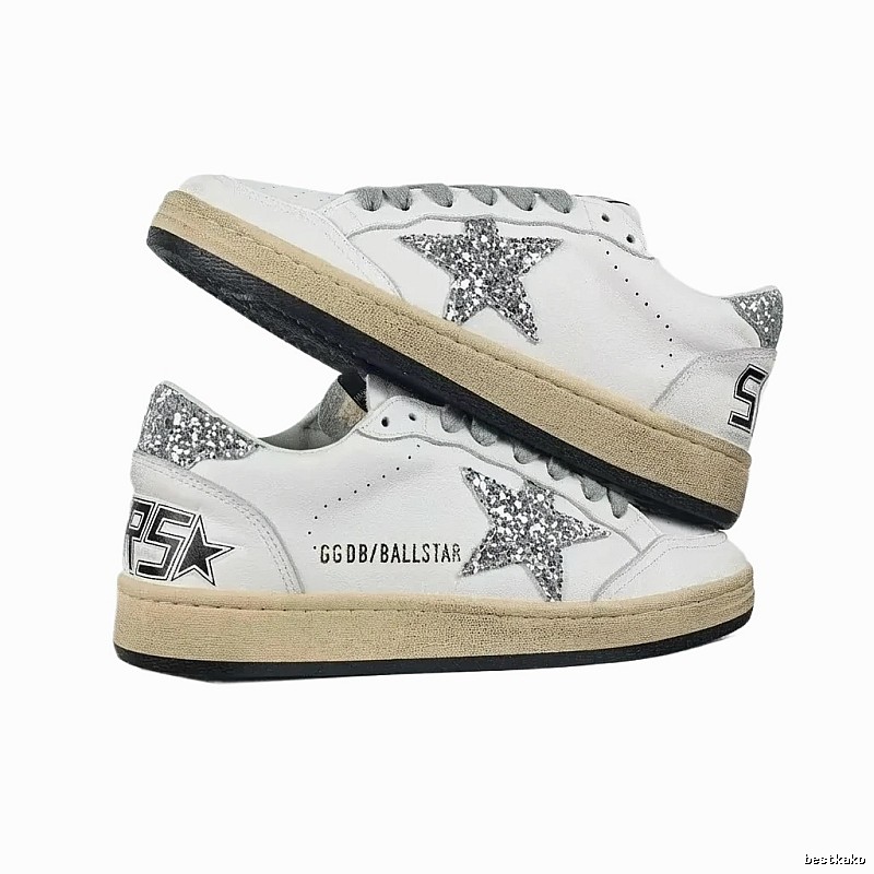 Golden Goose Ballstar Sequin White Shoes