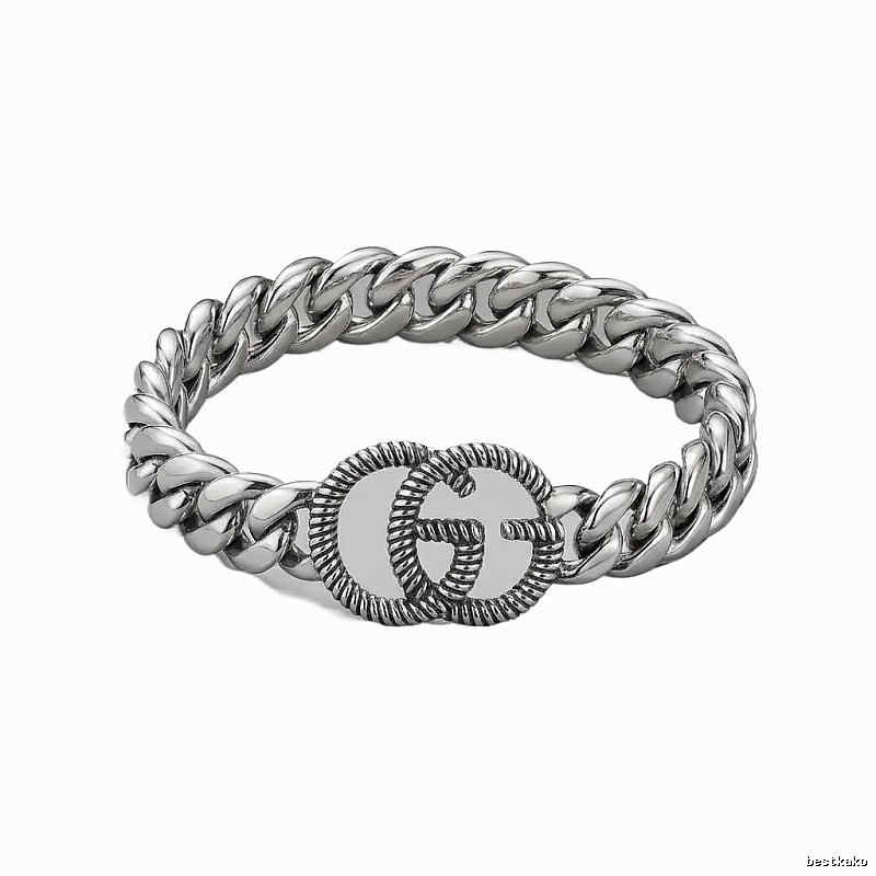 Gucci Double G Retro Style Silver Bracelet