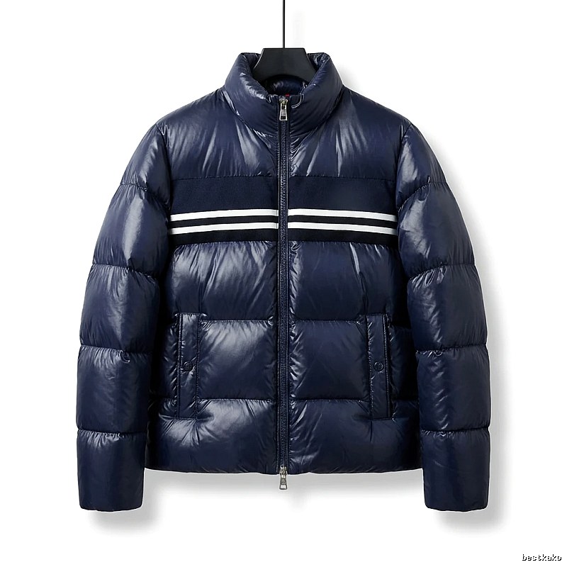Gucci striped fashionable dark blue down jacket