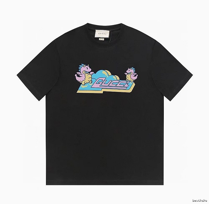 Gucci Year of the Dragon Collection Cartoon Style Black T-Shirt