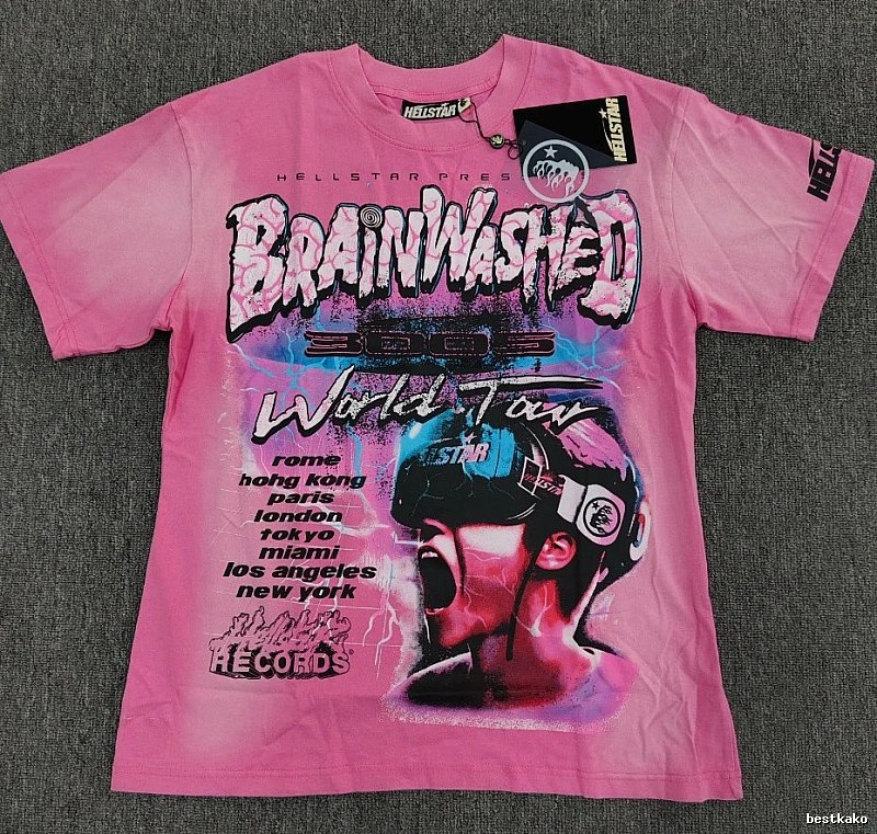 Hellstar Brainwashing Tour Vintage Pink T-Shirt