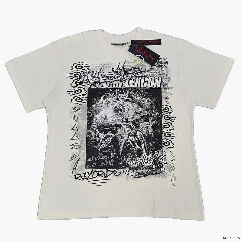Hellstar Co-branded Graffiti Street Style Off-white T-shirt