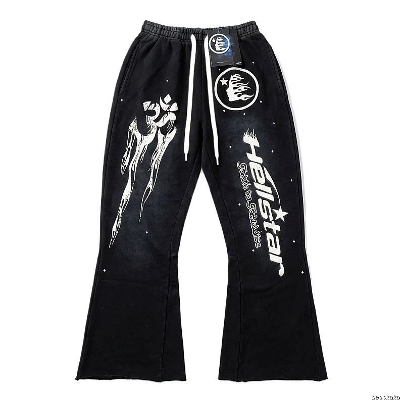 Hellstar dark style black long trousers