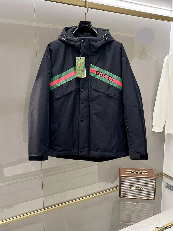 Hooded Jacket with Hooded Stripe Detail from Gucci