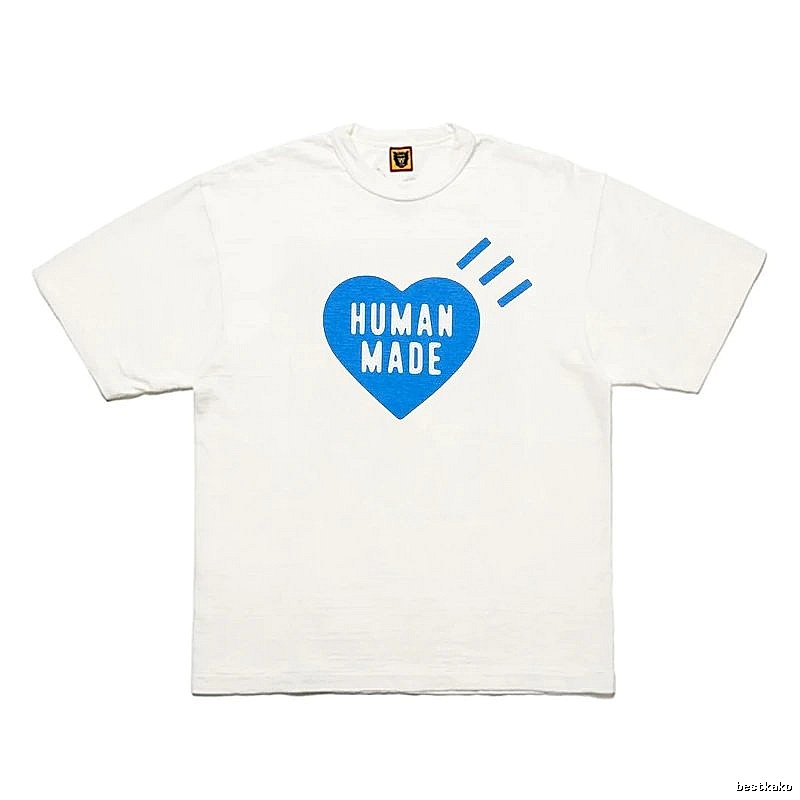 Human Made Resort Heart logo T-shirt Black Green Human for Travel Looks