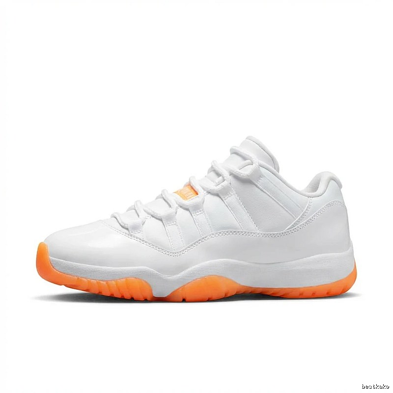 Jordan AJ11 Trendy White-Orange Sneakers