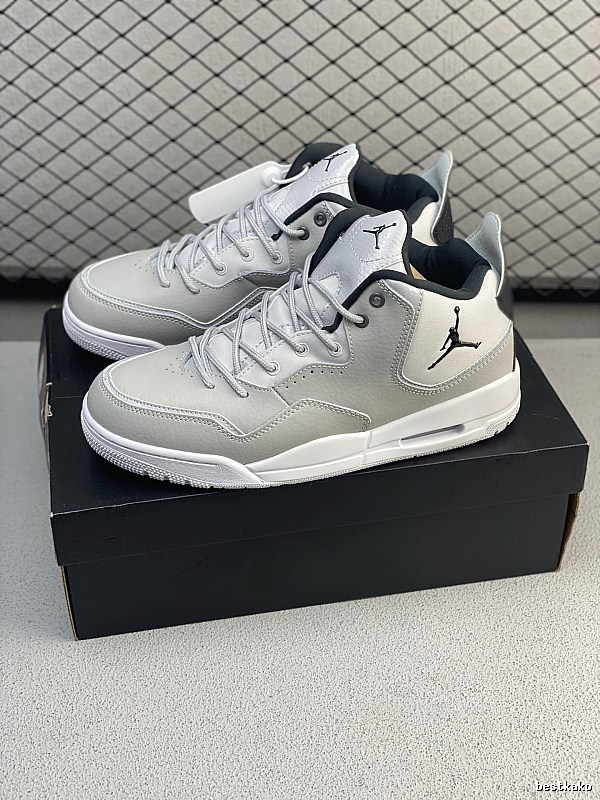 Jordan Gray and White Everyday Court Profile Low-Top Sneakers