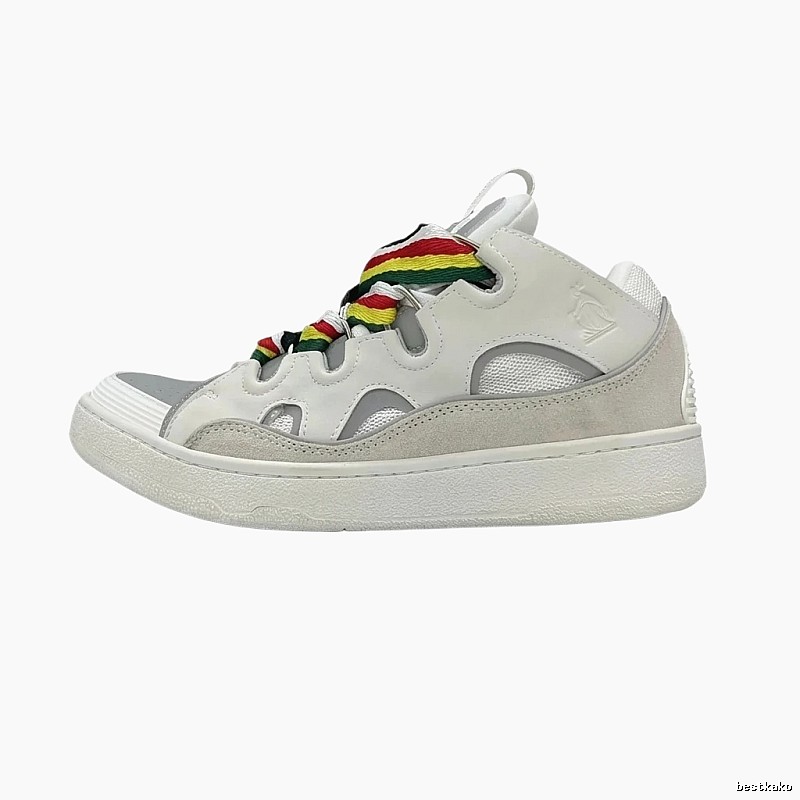 LANVIN Retro Style Colorful Lace-up White Shoes