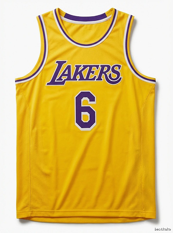 LBJ's No. 6 yellow jersey of the Lakers.