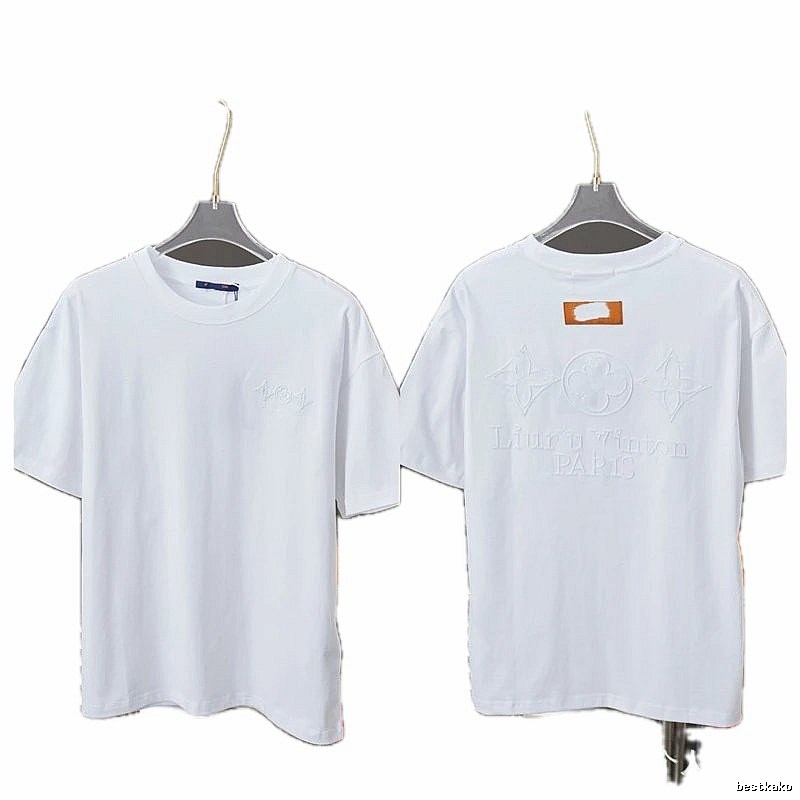 Louis Vuitton Embossed Trendy Style White T-Shirt