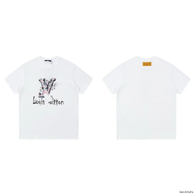 Louis Vuitton Graffiti Collection Street Style White T-shirt