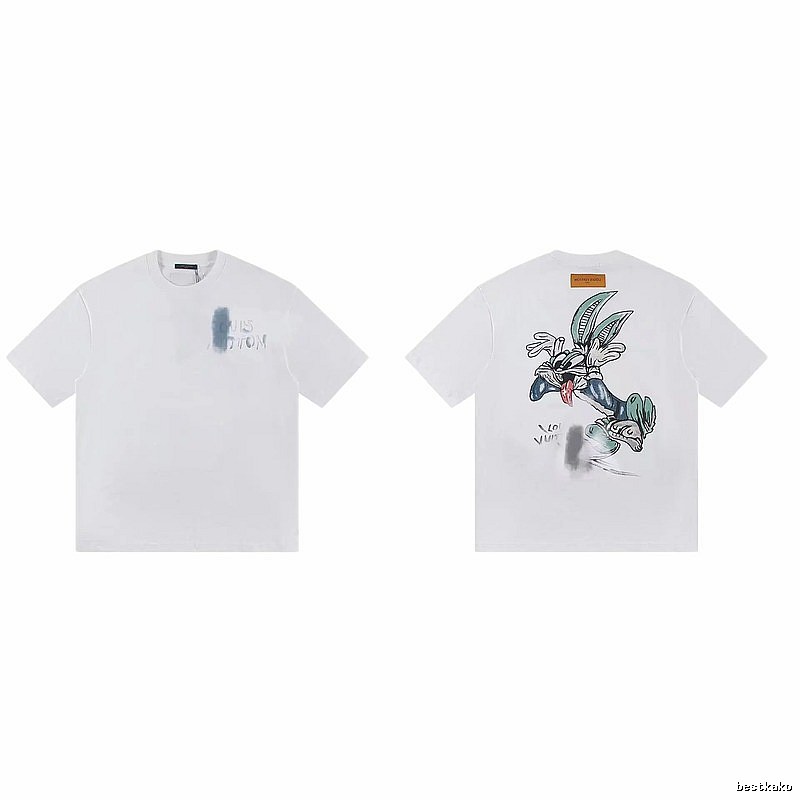 Louis Vuitton Trendy & Cool Cartoon Graffiti White T-Shirt