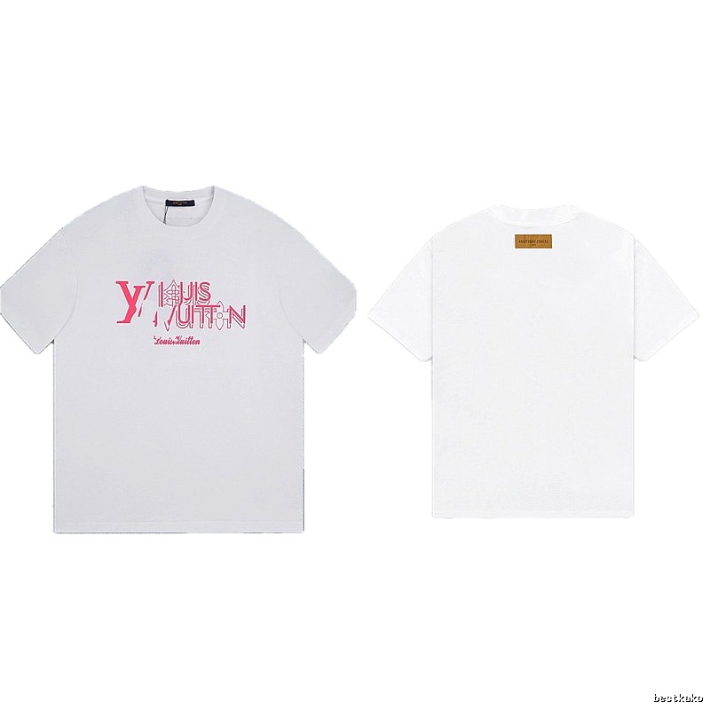 Louis Vuitton Trendy Misaligned Print White T-shirt