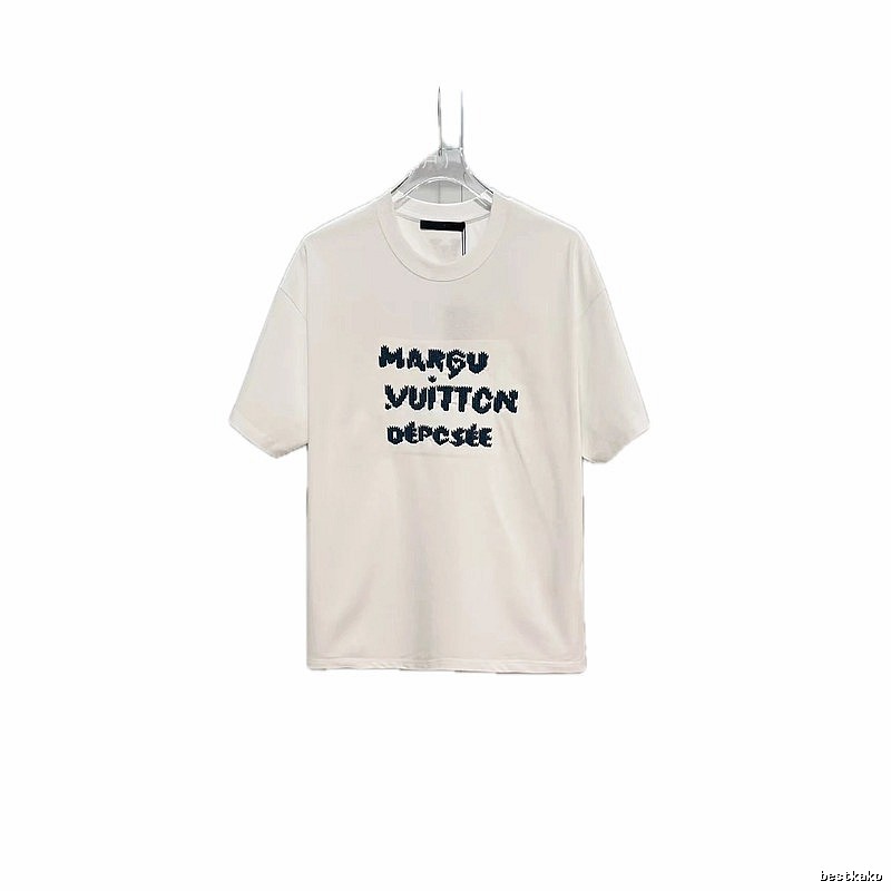 Louis Vuitton Trendy Style Embroidered White T-Shirt