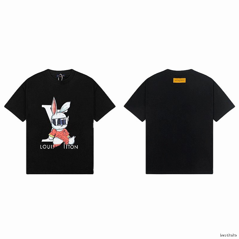 Louis Vuitton Year of the Rabbit Collection Street Style Black T-Shirt