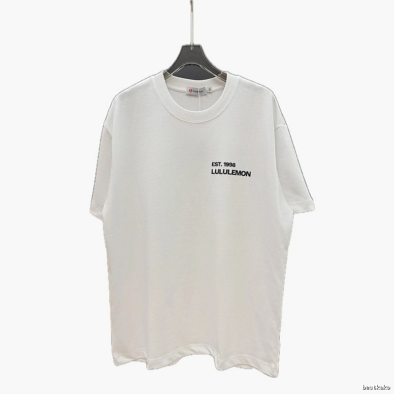 lululemon minimalist style printed white short-sleeve T-shirt