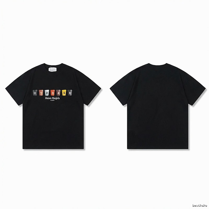 Maison Margiela digital print style black T-shirt