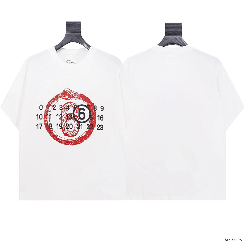 Maison Margiela No.6 Printed Street Style White T-shirt