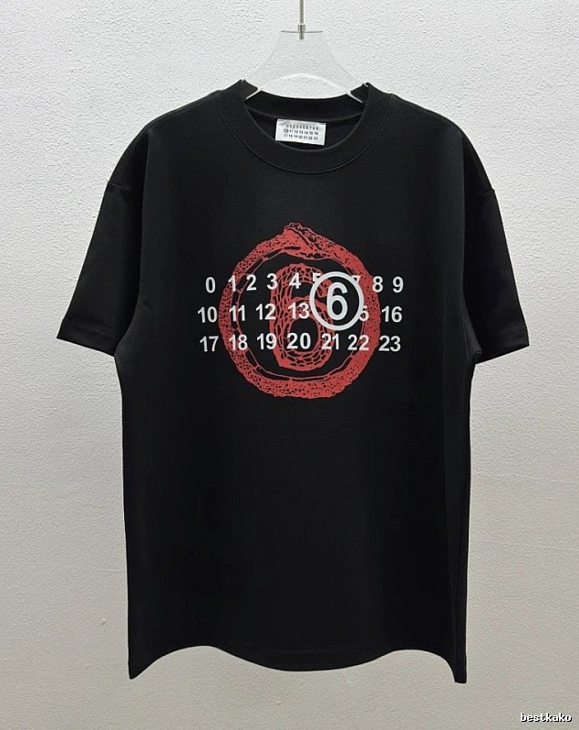 Maison Margiela Number Collection Streetwear-style Black T-Shirt