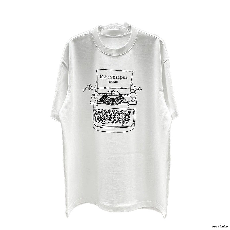 Maison Margiela Vintage Typewriter Style White T-Shirt