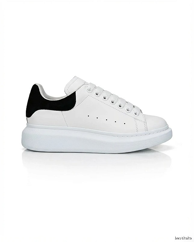McQueen black and white thick-soled sports shoes