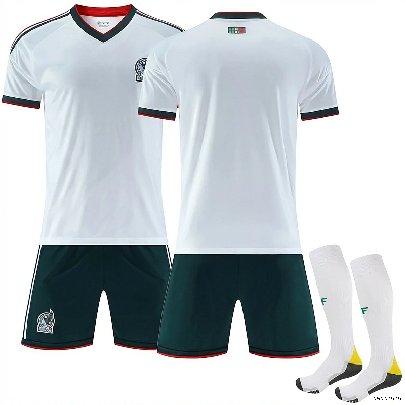 Mexico retro-style white and green jersey