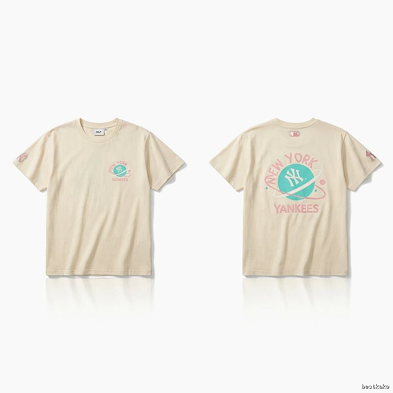 MLB New York Yankees trendy brand beige T-shirt