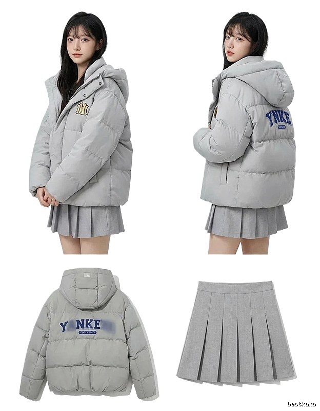 MLB Yankees light gray down jacket
