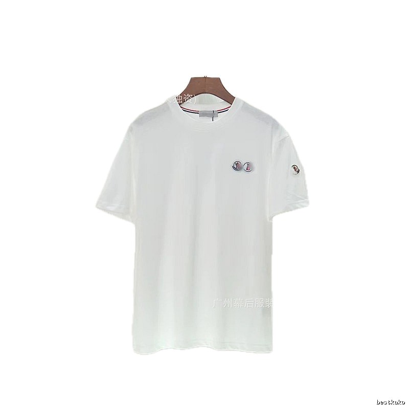 Moncler Badge Casual Style White T-Shirt