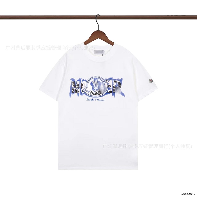 Moncler Casual Printed White Short-sleeve T-shirt