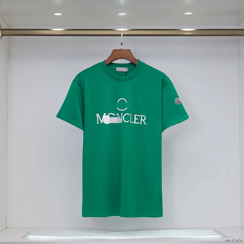 Moncler Embroidered Casual Style Green T-Shirt