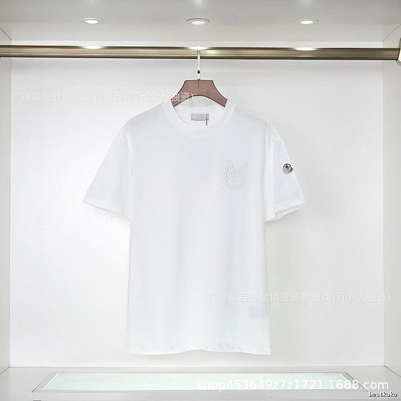 Moncler Embroidered Collection Casual-style White T-Shirt